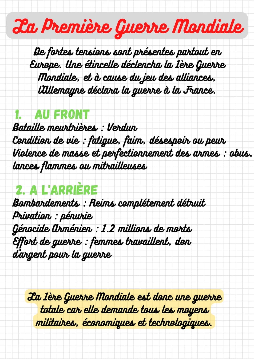 La Première Guerre mondiale
De fortes tensions sont présentes partout en
Europe. Une étincelle déclencha la 1ère Guerre
mondiale, et à cause