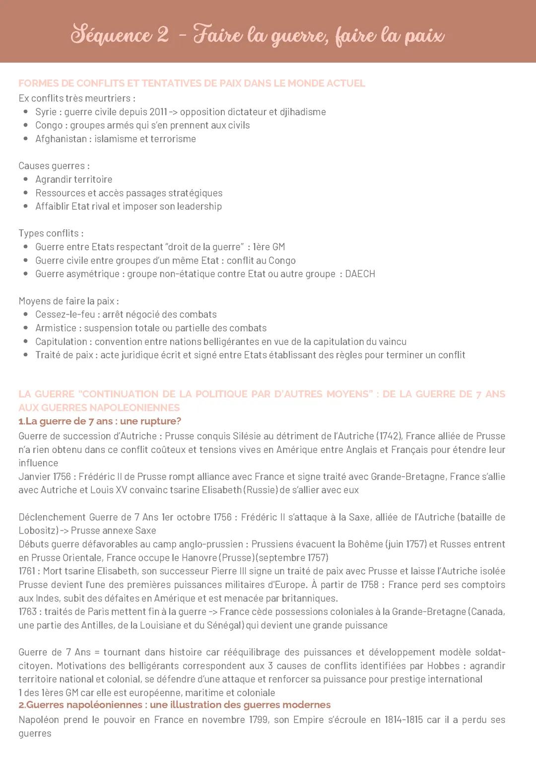 HGGSP - Faire la guerre, faire la paix