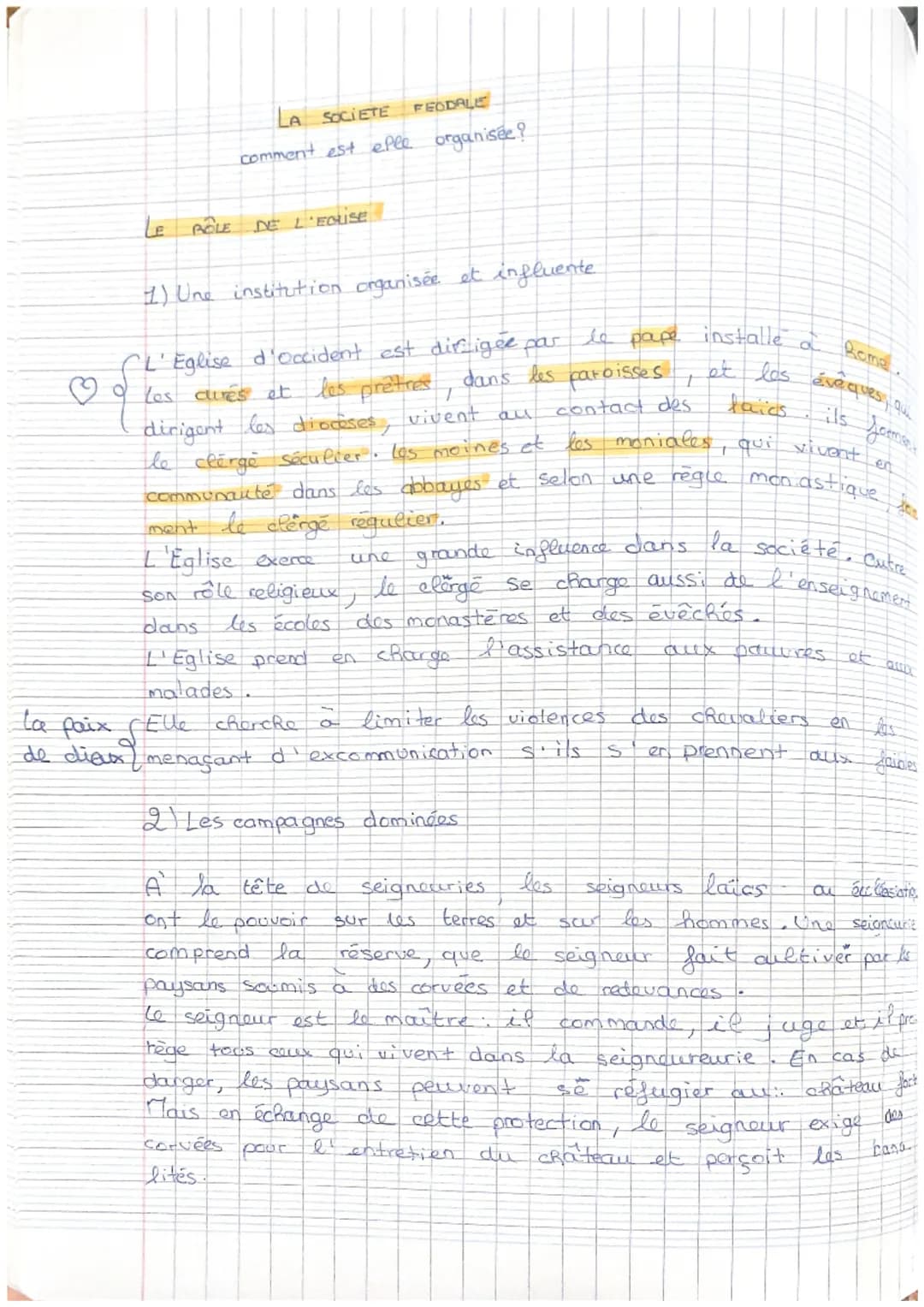 LE ROLE
LA SOCIETE
comment est efle organisée?
DE L'EQUSE
1) Une institution organisée et influente
dans les
T
~L'Eglise d'Occident est diri