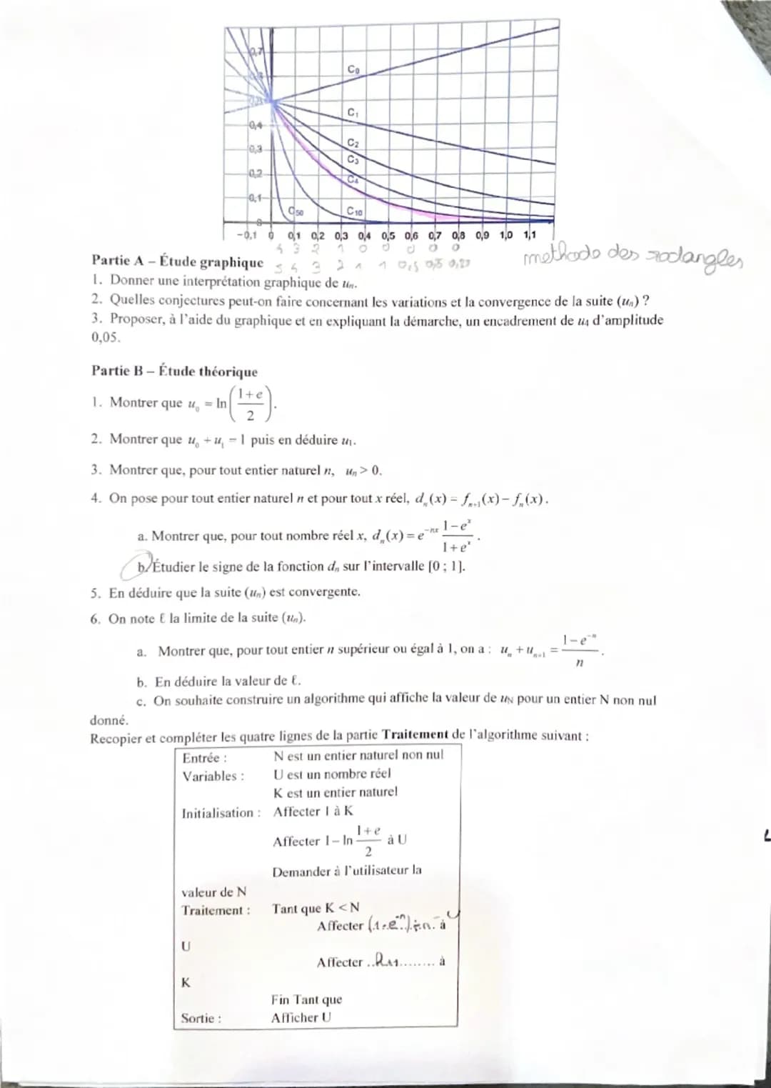 Révisions du 04 juin 2024
Exercice (5 points)
On considère les suites (u) et (v.) définies par u₁ = 16, v₁ = 5, et, pour tout entier naturel