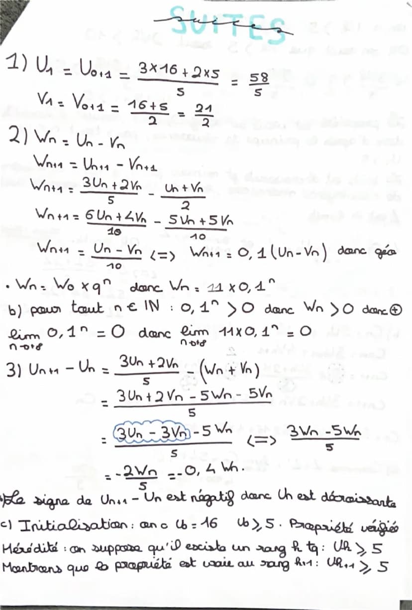 Révisions du 04 juin 2024
Exercice (5 points)
On considère les suites (u) et (v.) définies par u₁ = 16, v₁ = 5, et, pour tout entier naturel