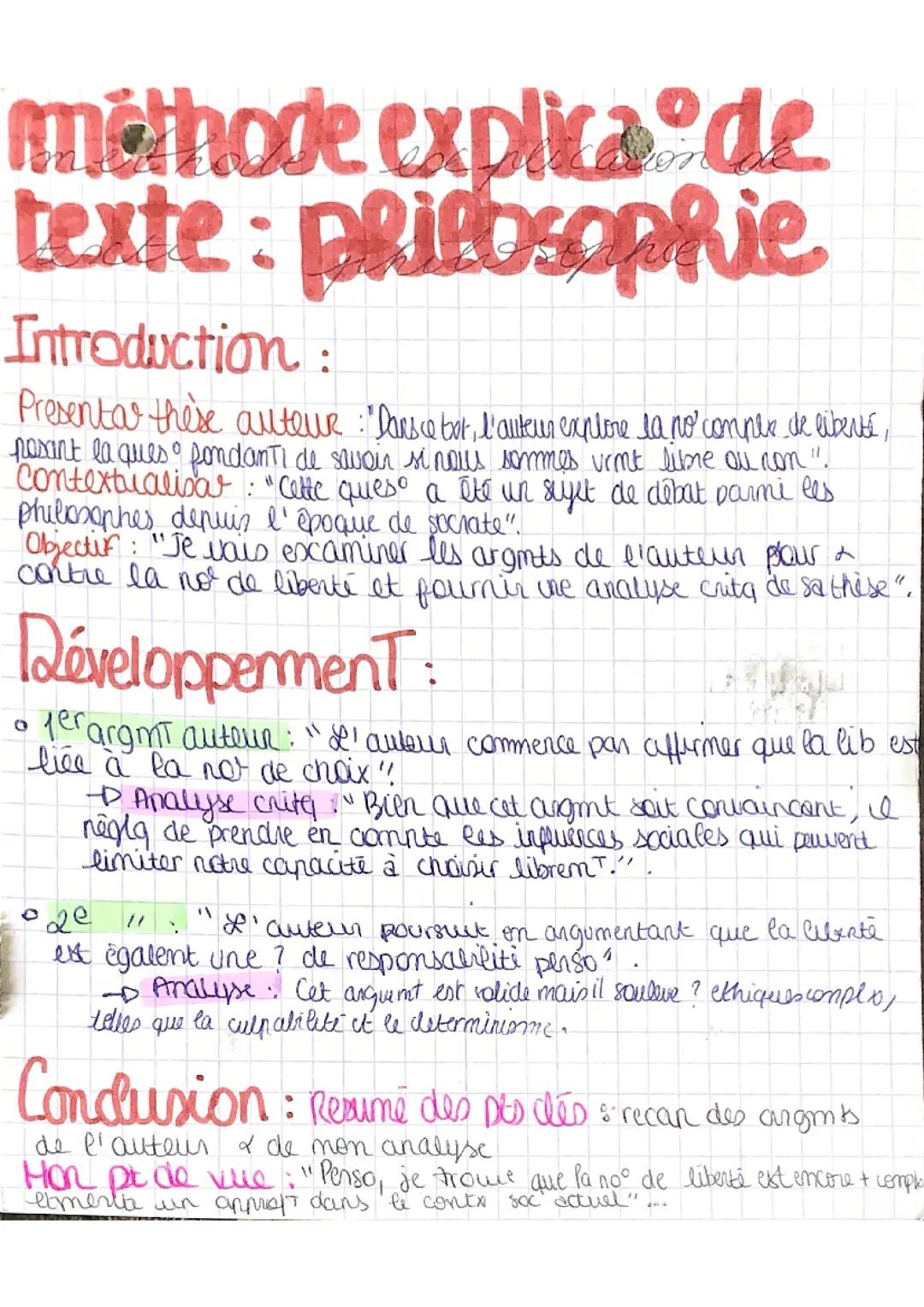 méthodologie explication de texte philo 
