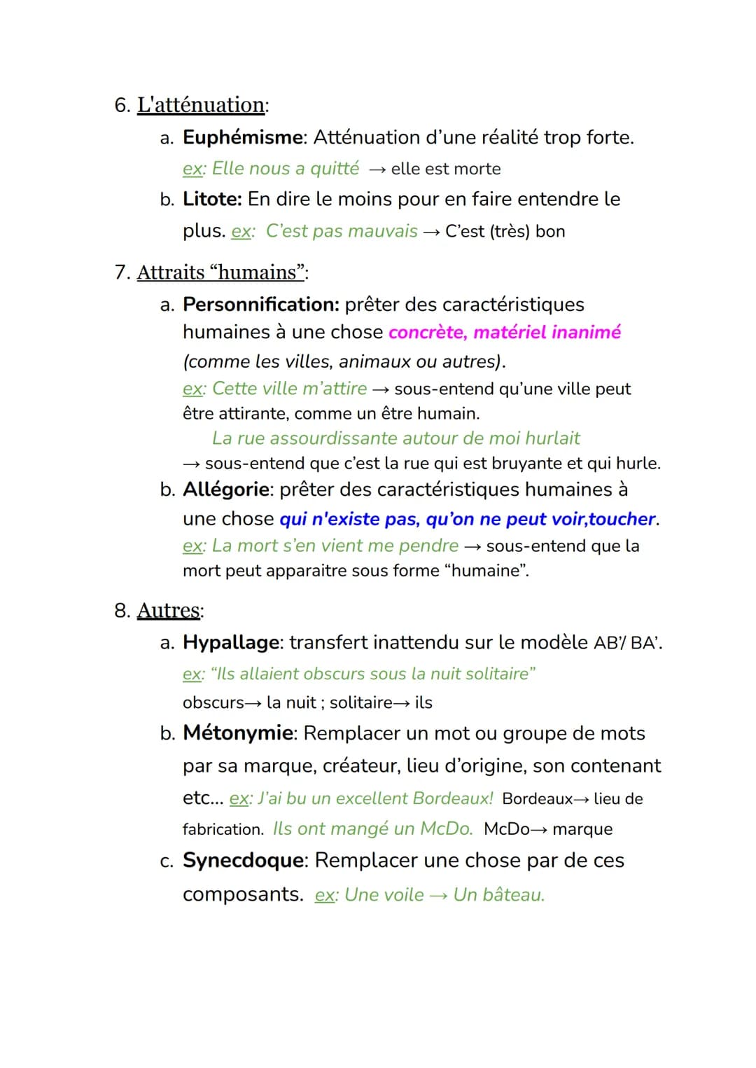 1. L'opposition:
a. L'antithèse: 2 mots de sens opposés dans la même
phrase ou paragraphe. ex: Je vis, je meurs, je me brûle
et me noie.
b. 