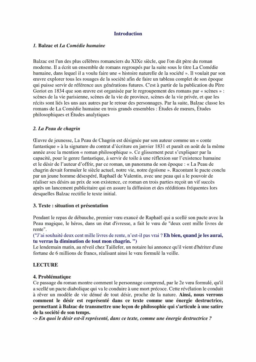 Balzac, La peau de chagrin, 1831
Les romans de l'énergie : création et destruction
Partie 2. La femme sans cœur Texte 2
1. Passage précédent
