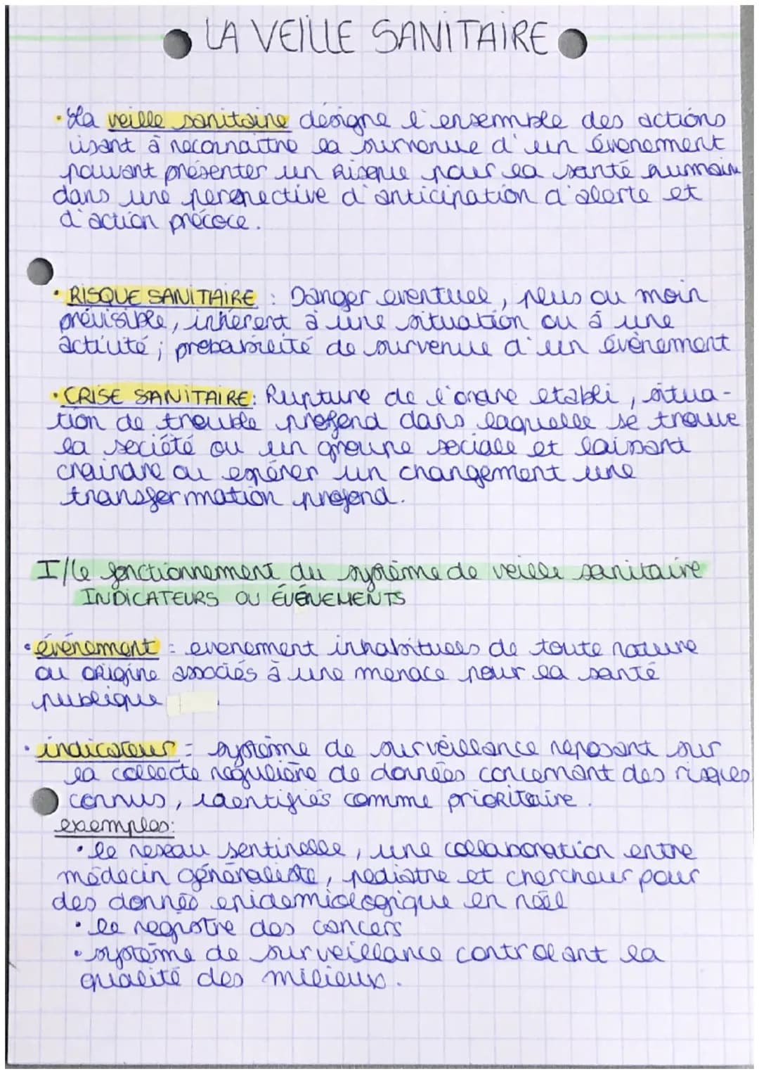 LA VEILLE SANITAIRE
•La veille sanitaine designe l' ensemble des actions
usant à reconnaitre la survenue d'un évenement
pawant présenter un 