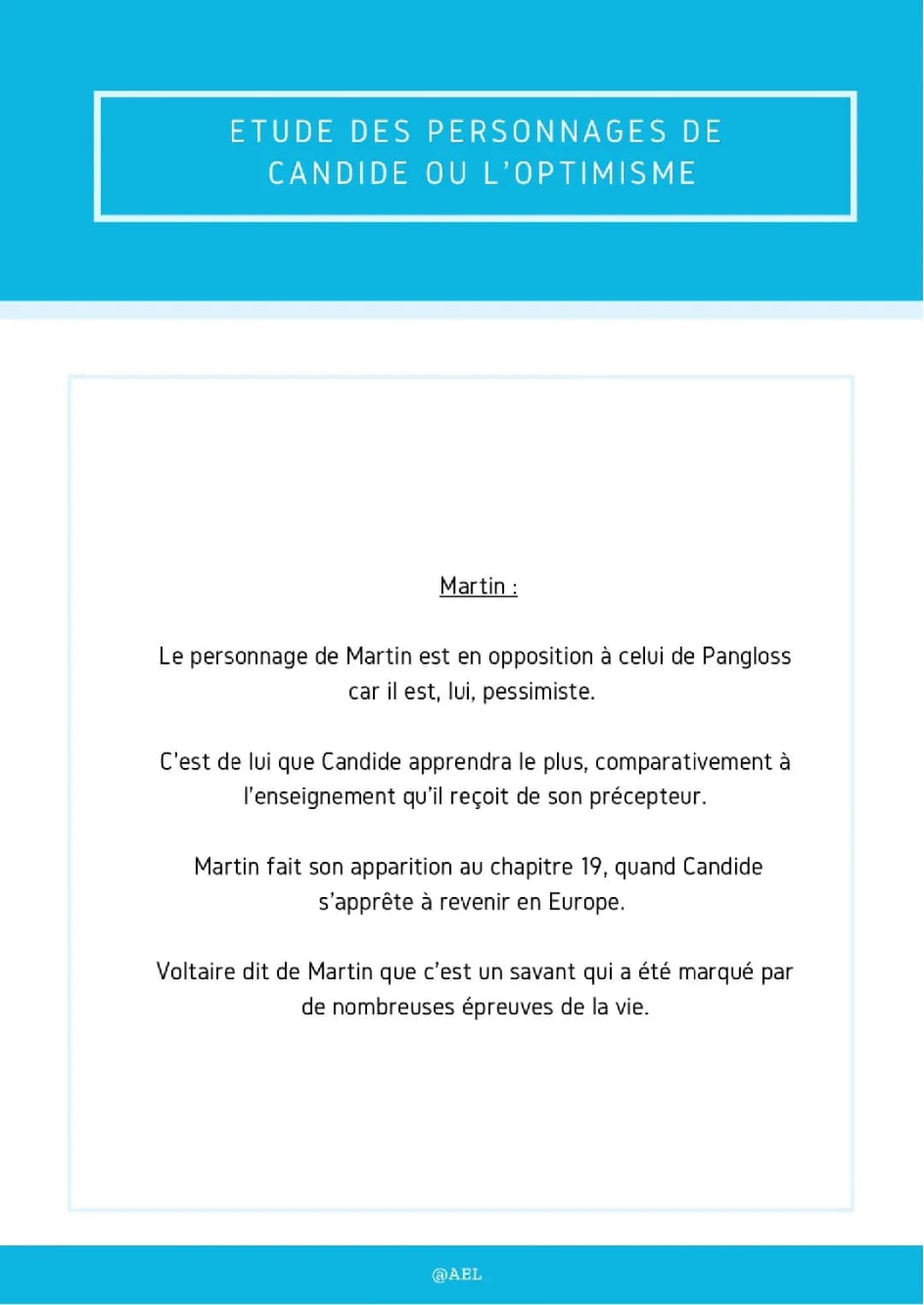 Découvre les Personnages de Candide: Qui est Cacambo et Martin?