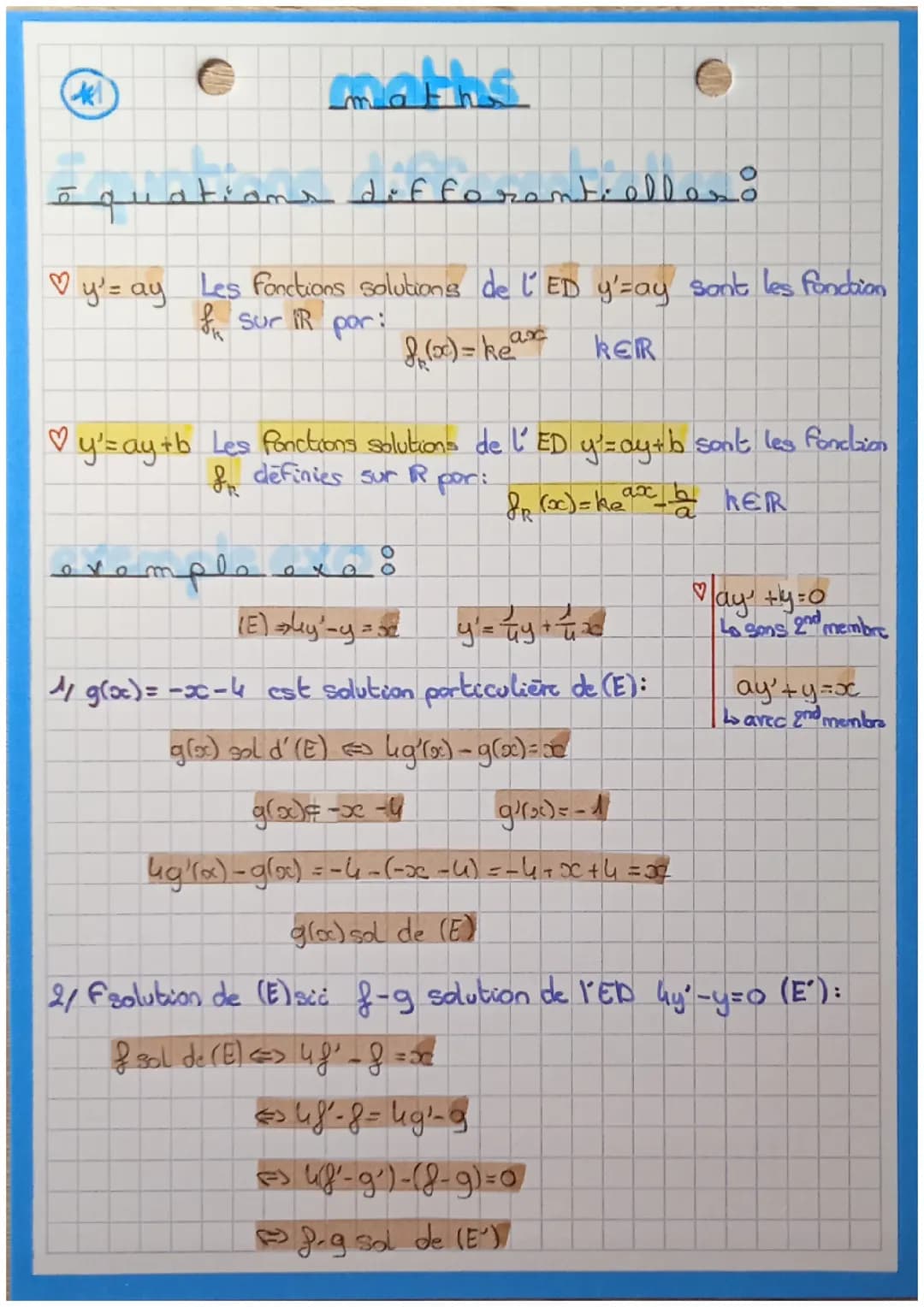 Les équations différentielles 