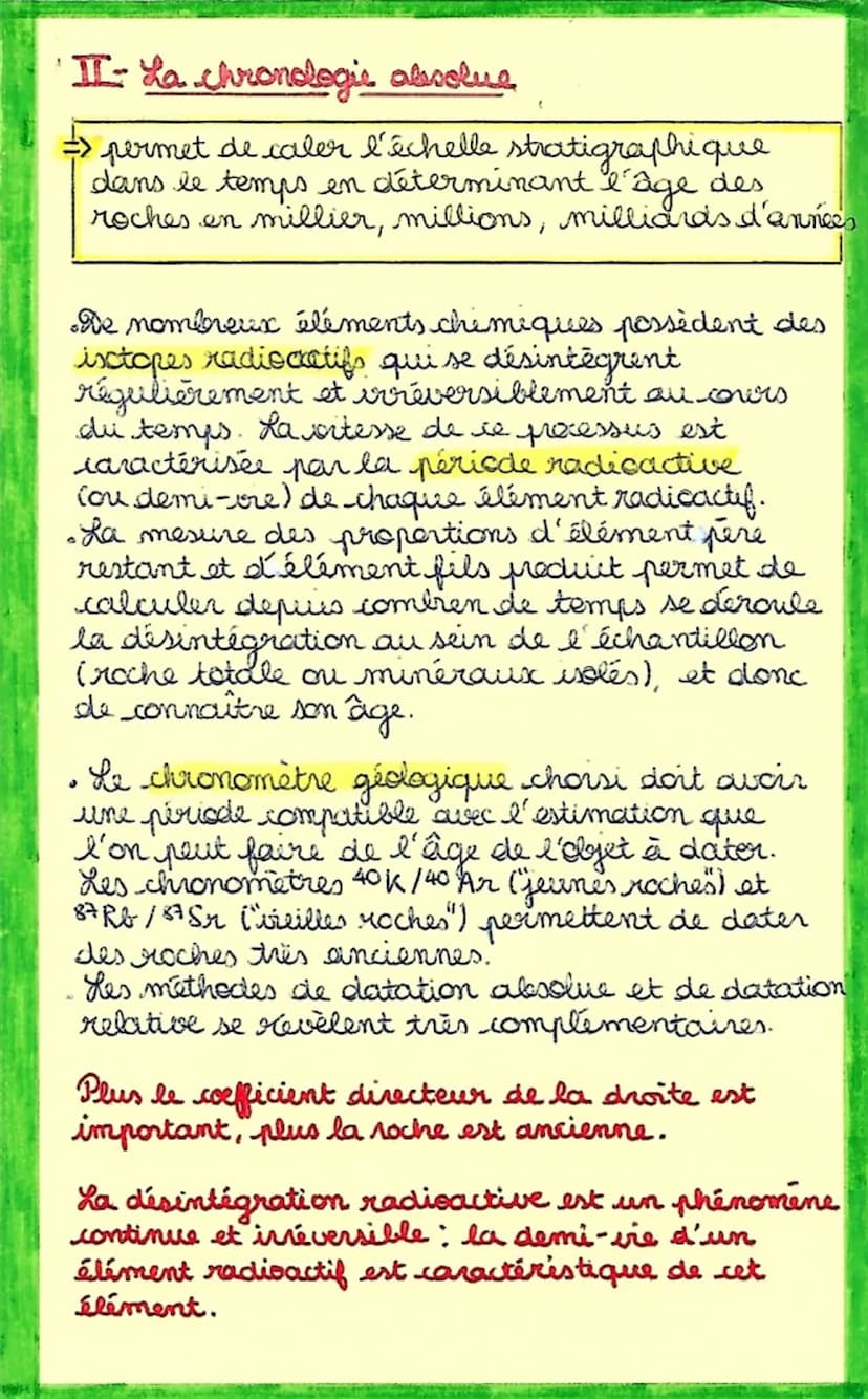 alhome 2
Le Temps & les Roches
I- La datation relative
=>consiste à établir la succession des
éléments géologiques.
La méthode de reconstitu