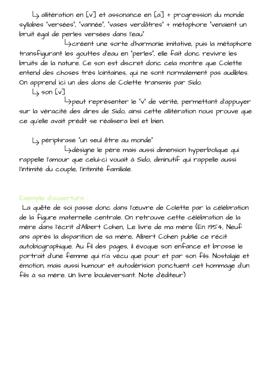 Sido
COLETTE
elle
Y
Colette: écrivaine française du XX siècle. A écrit "Les Vrilles de la Vigne"
raconte les épisodes de son enfance passé d