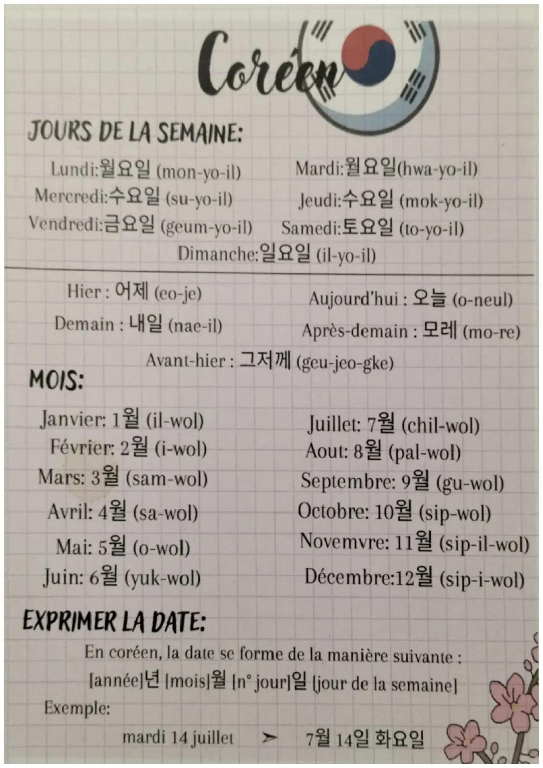 Les Jours et les Mois en Coréen - Guide Facile