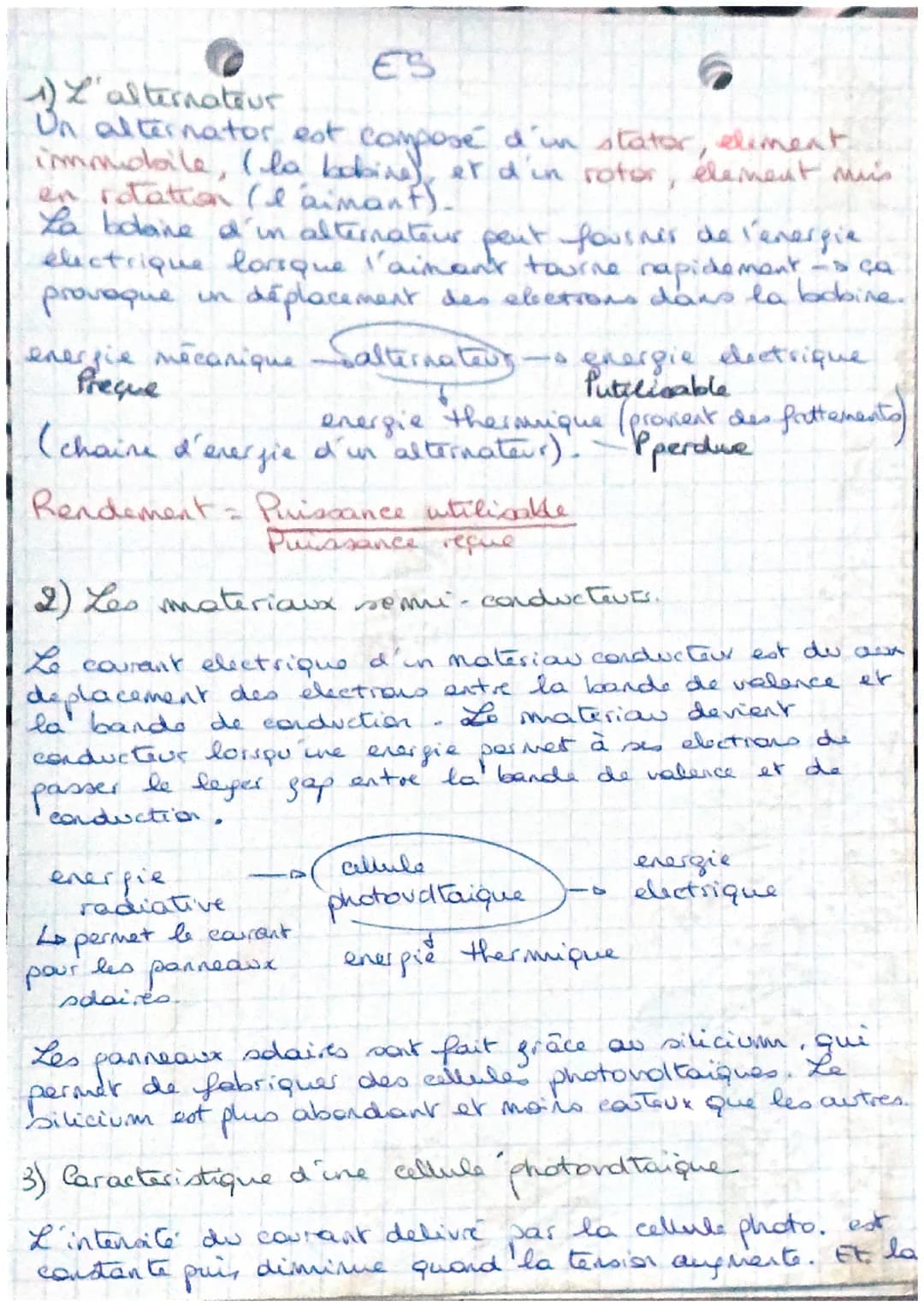 ES
4) L'alternateur
Un alternator est composé d'in stator, element
immobile, (la bobine), et d'in rotor, element mis
en rotation (l'aimant).