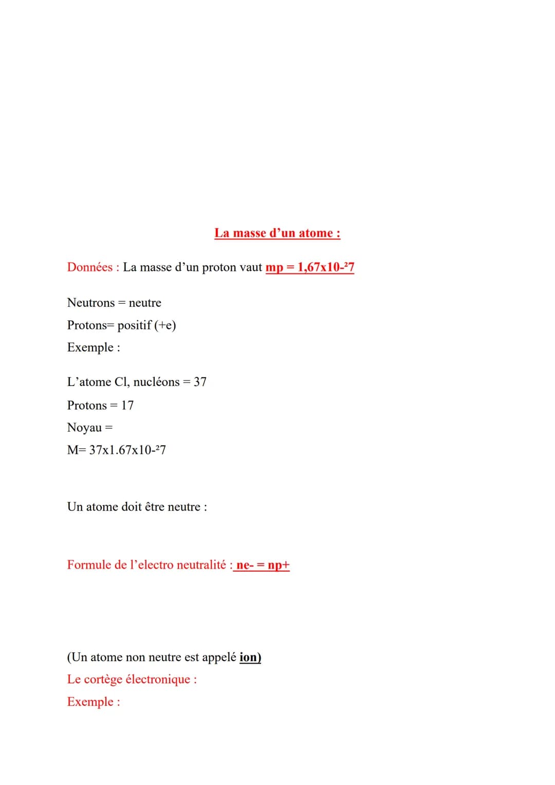 
<h2 id="atomenoyauetcortgelectronique">Atome, noyau et cortège électronique</h2>
<p>Le noyau atomique est composé de protons et de neutrons