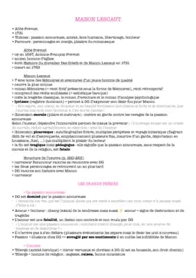 Know fiche de révision dissertation - Manon Lescaut de l'abbé Prévost  thumbnail