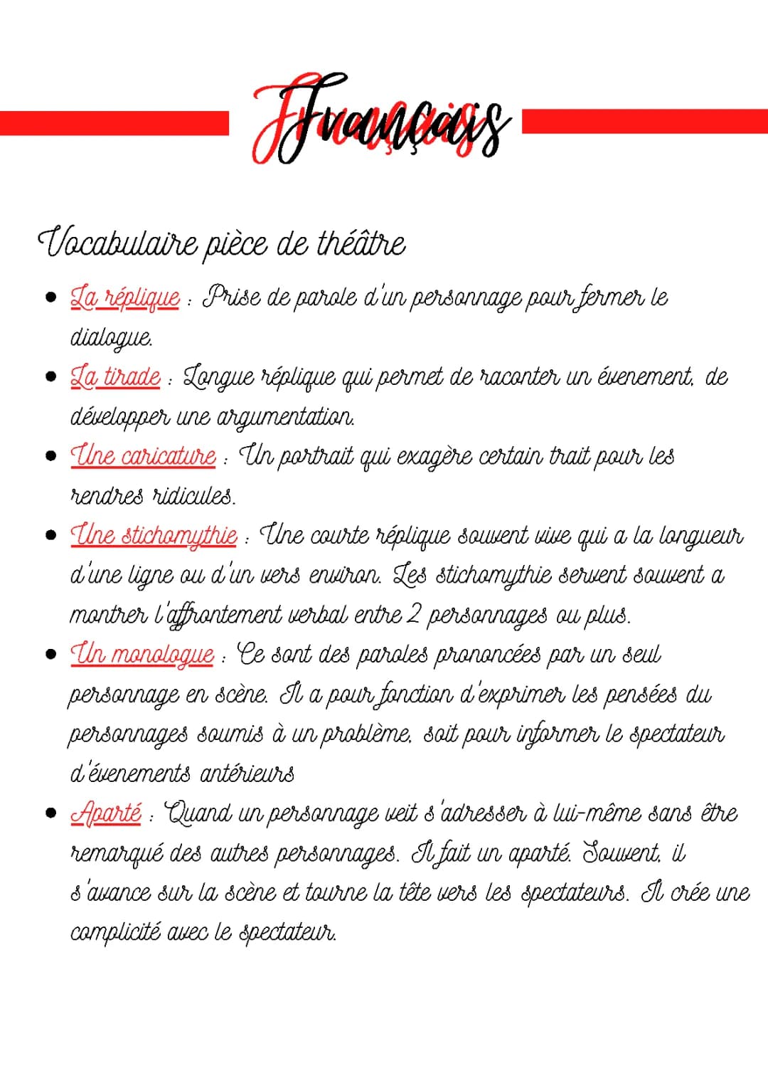 Le voca du théâtre 
