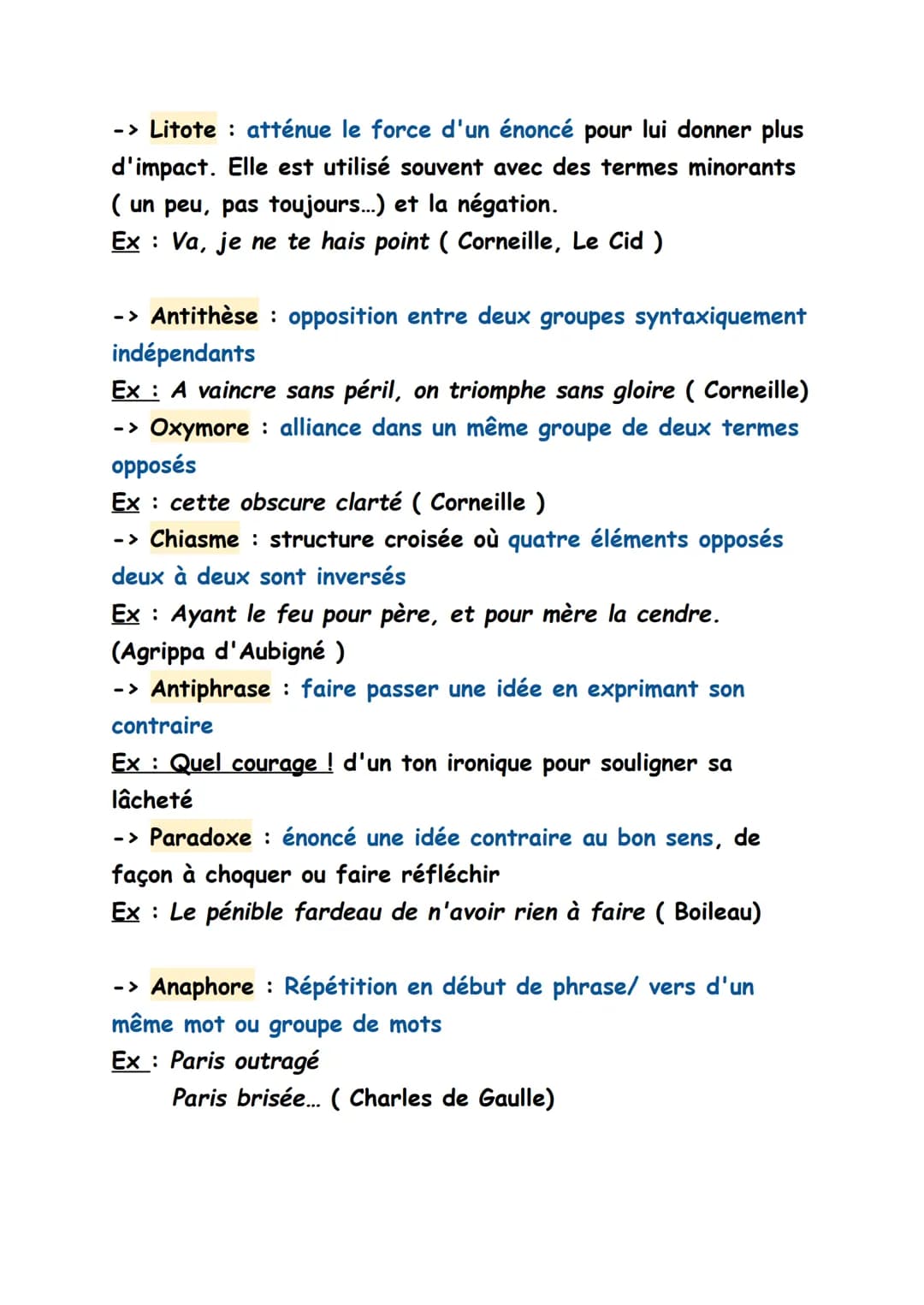 LES FIGURES DE STYLE
Les figures de style sont des procédés d'expression qui
s'éloignent de l'usage habituel et qui servent à créer un
effet