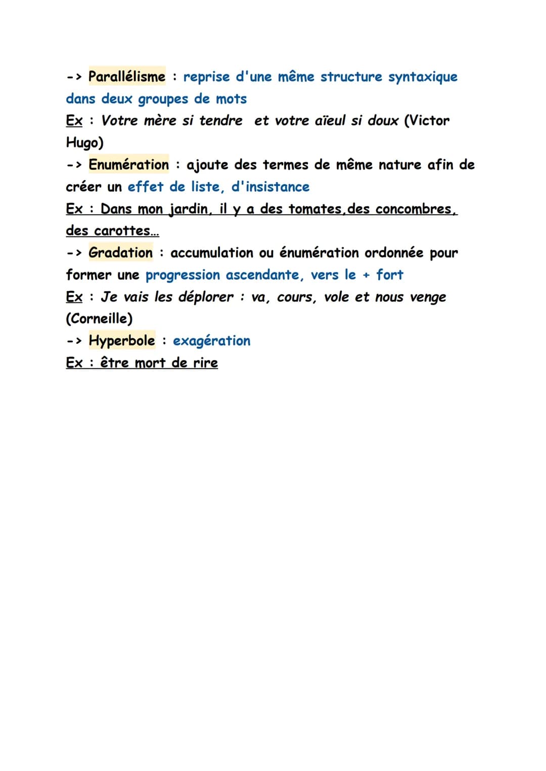 LES FIGURES DE STYLE
Les figures de style sont des procédés d'expression qui
s'éloignent de l'usage habituel et qui servent à créer un
effet