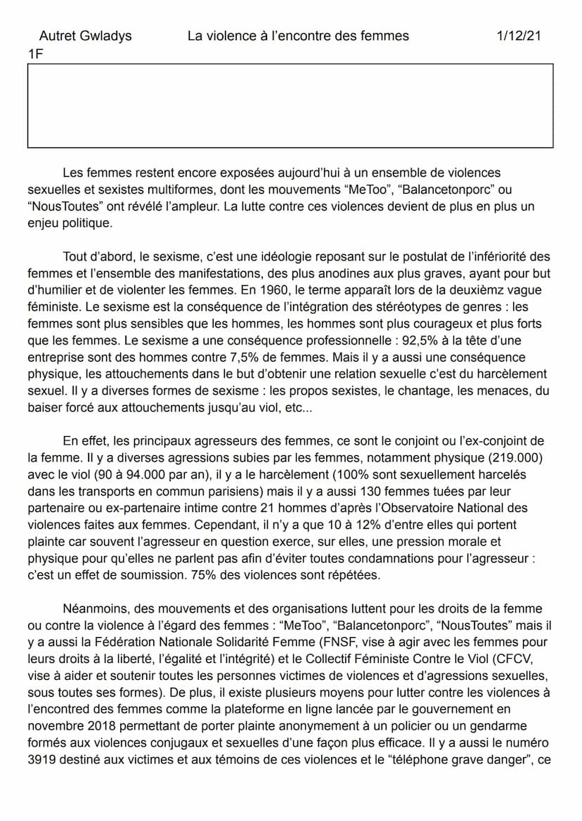 1F
La famille
1/12/21
Le modèle familial en 2050 :
La famille est la première instance de socialisation : c'est le premier groupe
social auq