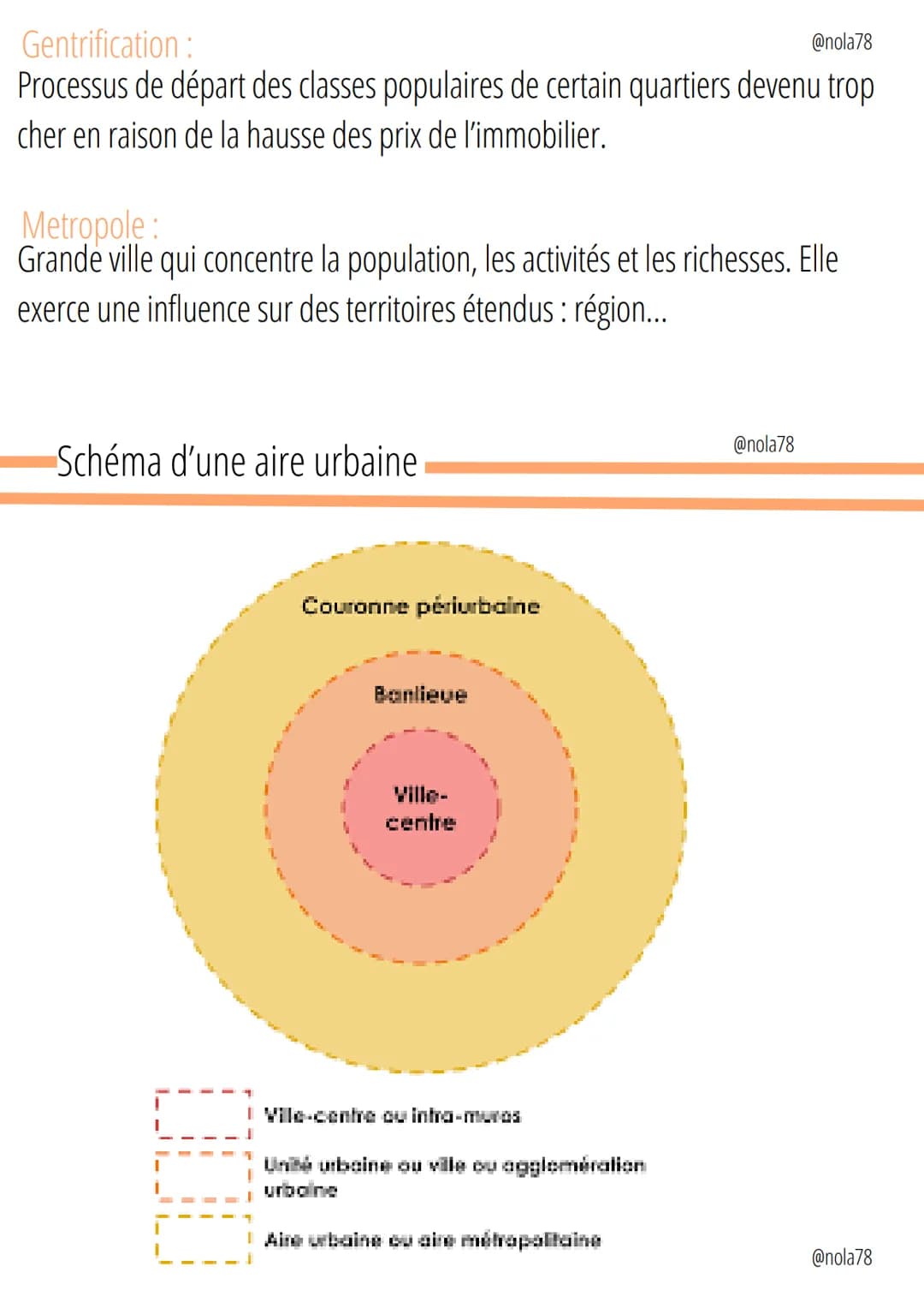 Geographie
Définition
Densité de population:
Nombre d'habitant par km2
une Aire urbaine
Est un espace composé : d'une ville centre
banlieues