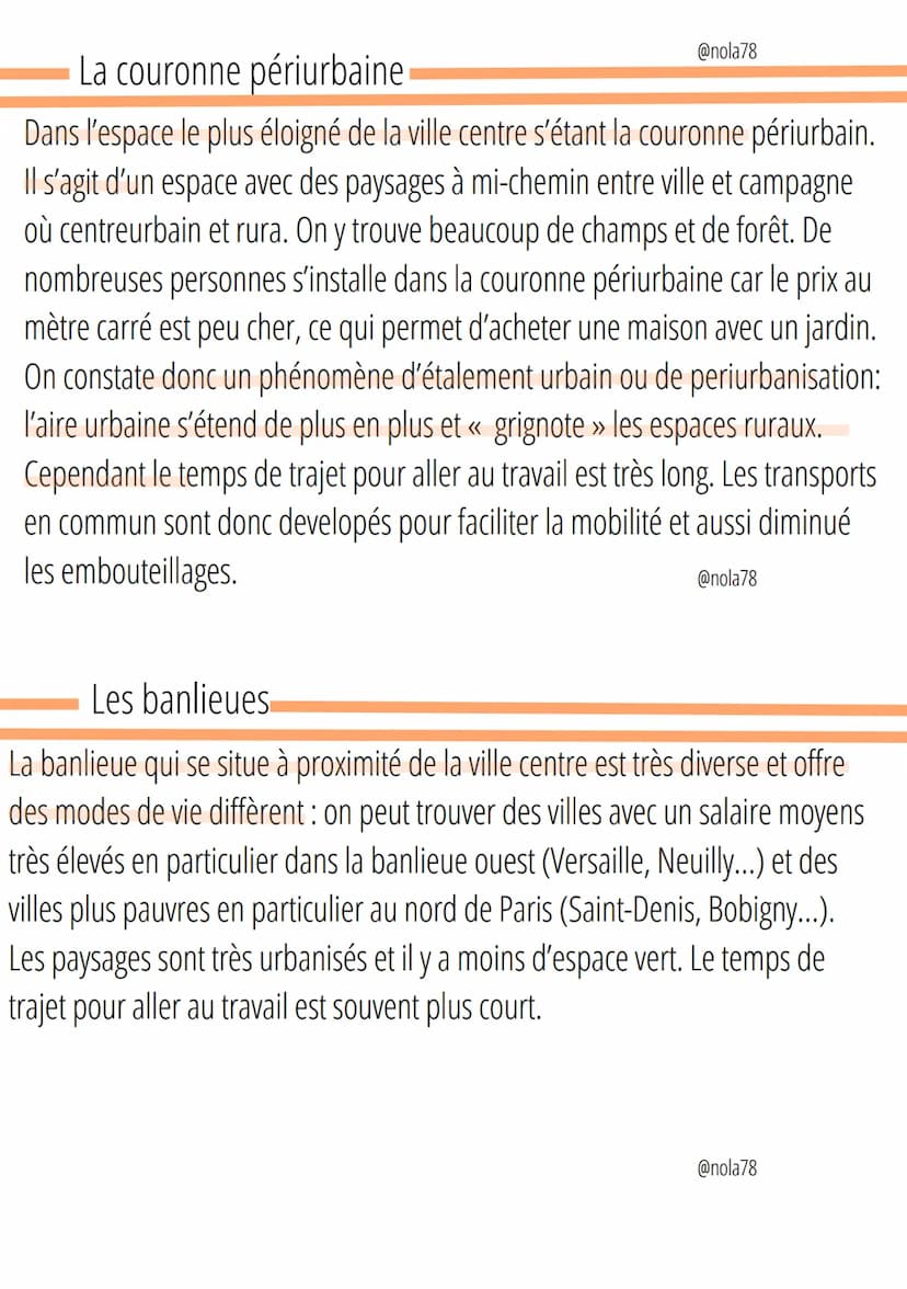 Geographie
Définition
Densité de population:
Nombre d'habitant par km2
une Aire urbaine
Est un espace composé : d'une ville centre
banlieues