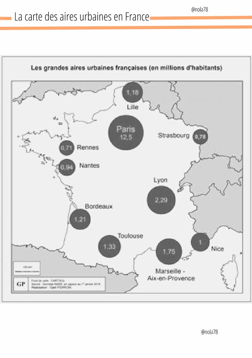 Geographie
Définition
Densité de population:
Nombre d'habitant par km2
une Aire urbaine
Est un espace composé : d'une ville centre
banlieues