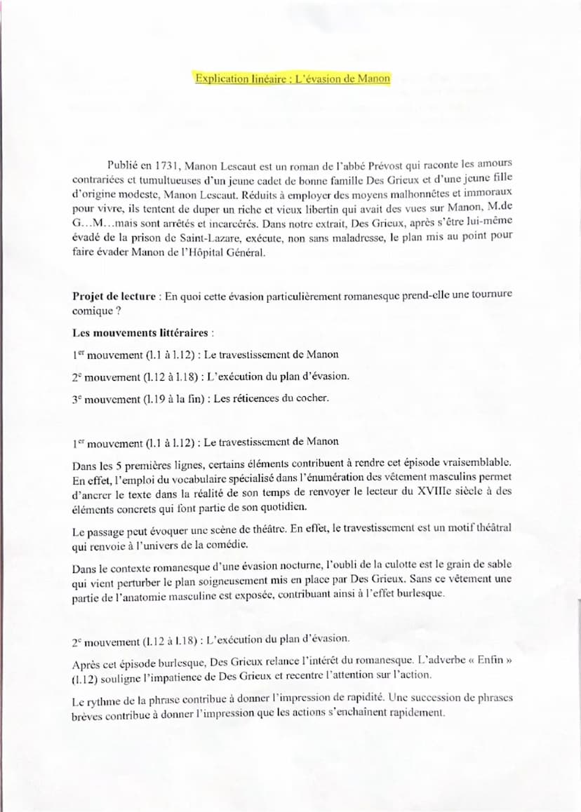1. Nous: il s'agit de
Des Grieux et de M.
de T...
2. L'Hôpital: l'Hôpital
Général, prison où est
incarcérée Manon.
3. Juste-au-corps:
veste 