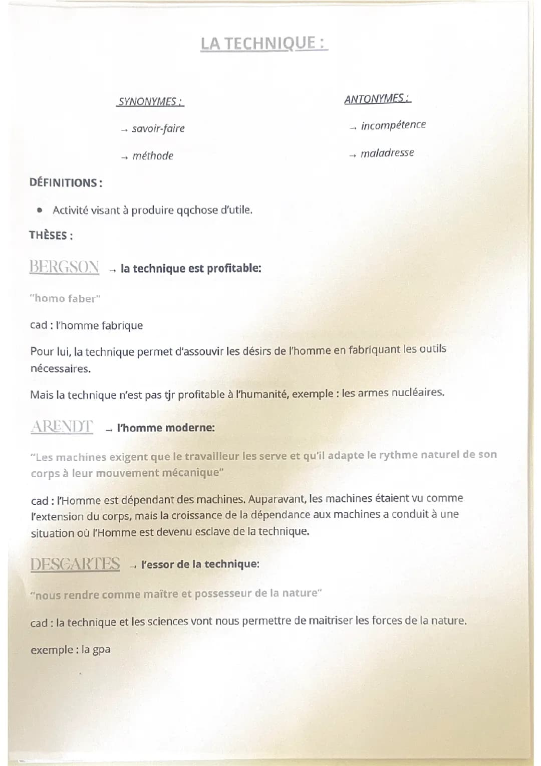 la technique philo 