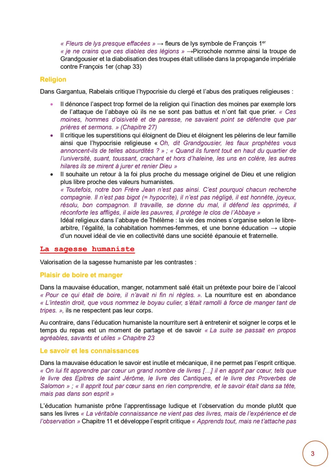 --- OCR Start ---
Dissertation Rabelais : les
thèmes majeurs de Gargantua
Le rire dans Gargantua
Gargantua amène à une nouvelle perception d