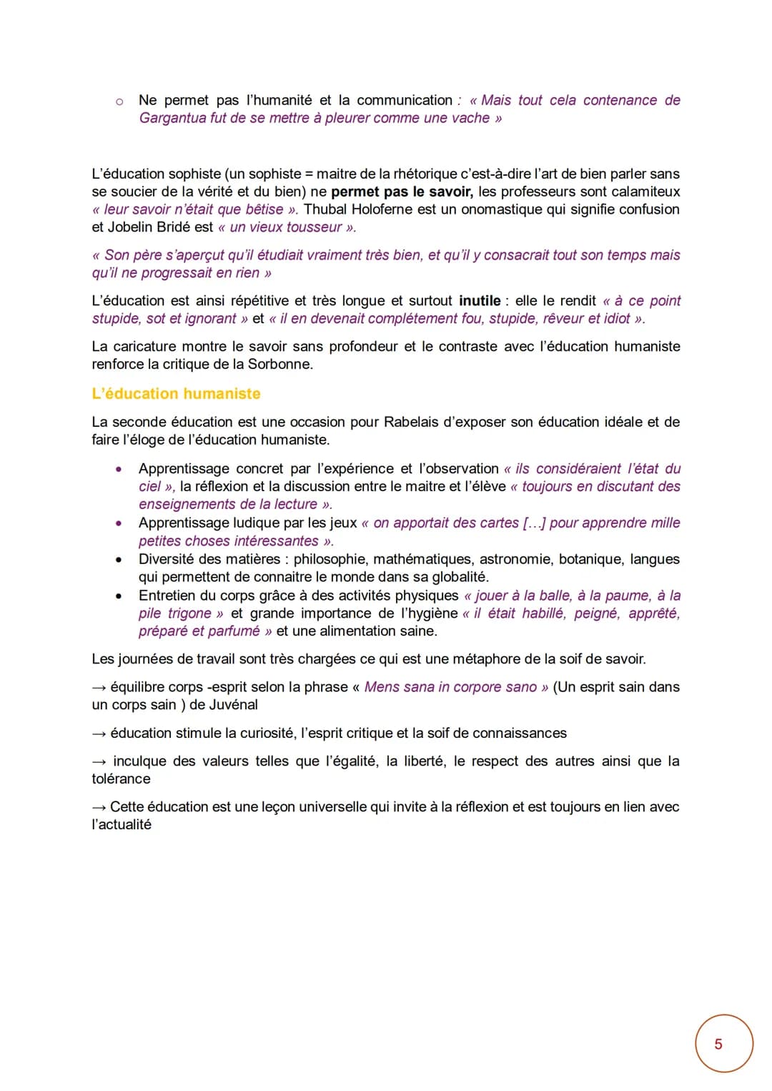 --- OCR Start ---
Dissertation Rabelais : les
thèmes majeurs de Gargantua
Le rire dans Gargantua
Gargantua amène à une nouvelle perception d