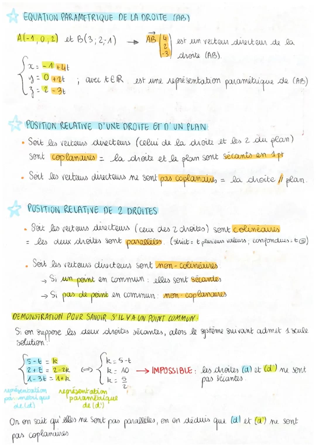 GEOMETRIE DANS L'ESPACE
COMBINAISON LINEAIRE.
H
5
B
Exprimer les vecteurs CE, ME et MF comme combi -
naison linéaire de AM, AB, AE
CE= CA + 