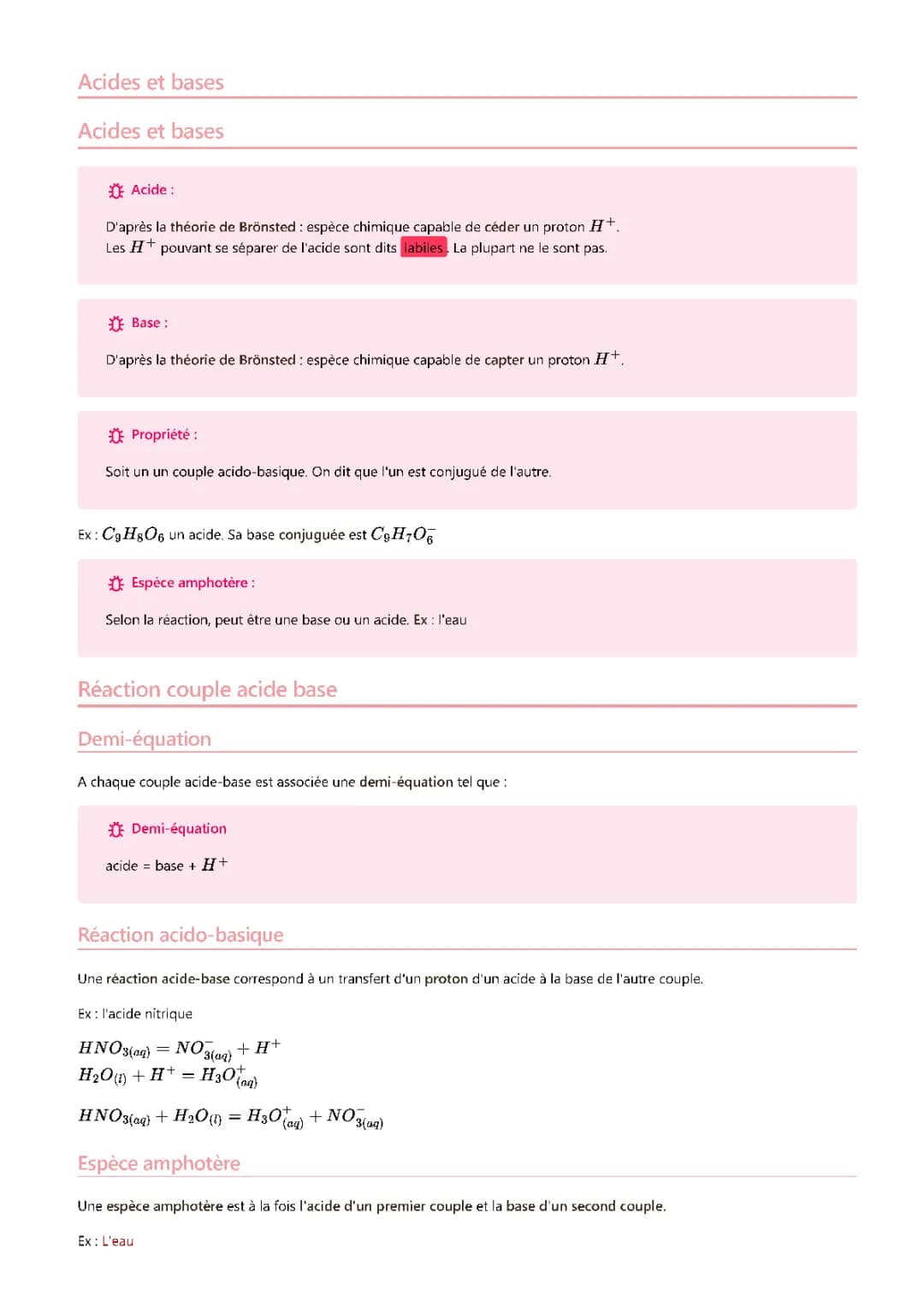 Équilibre chimique et calcul du pH d'une solution