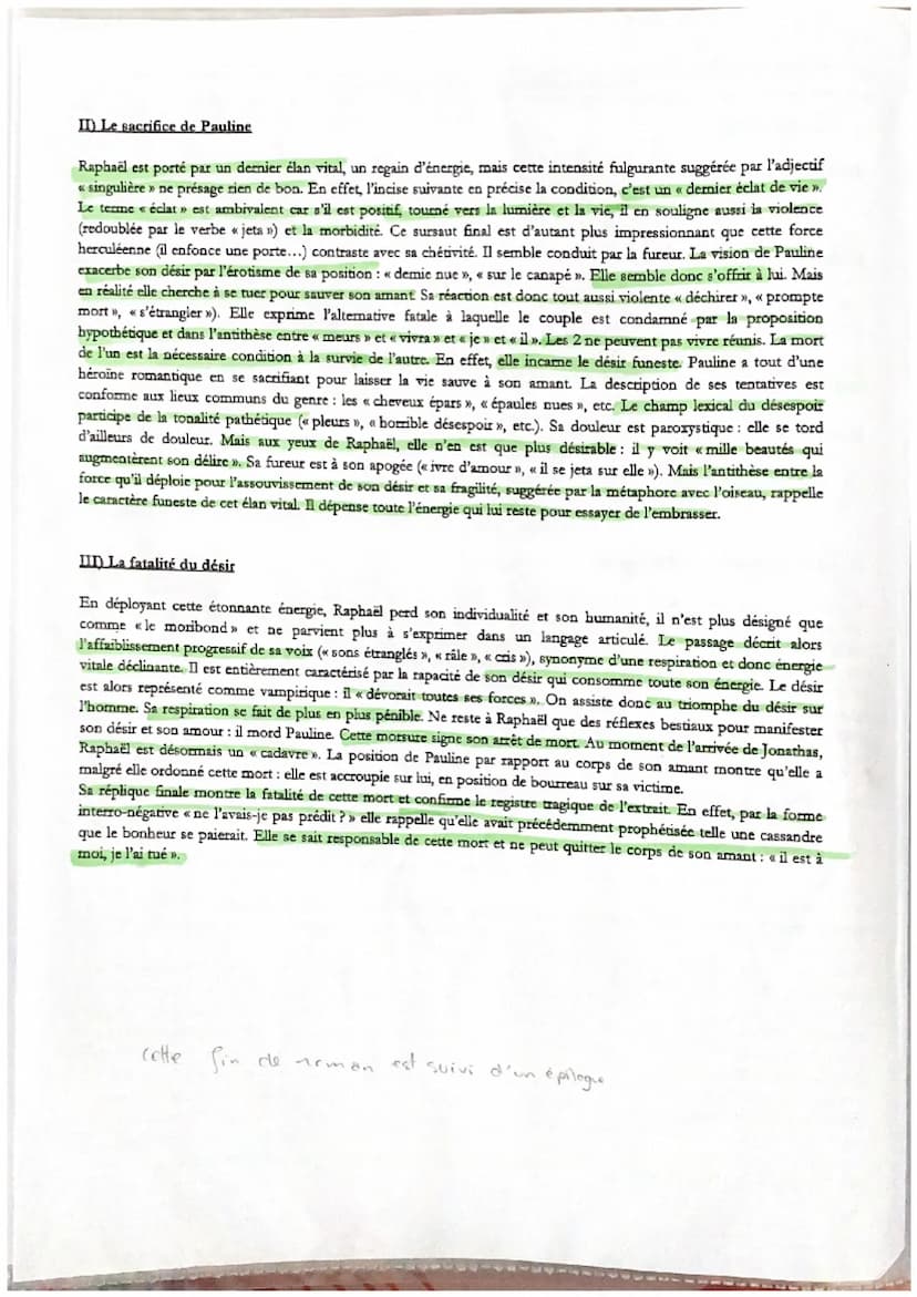 p. 280, 1. 2895 à 2924
Introduction:
ANALYSE LINEAIRE DE LA MORT DE RAPHAEL
Contextualisation :
La peau a considérablement diminué et reflèt