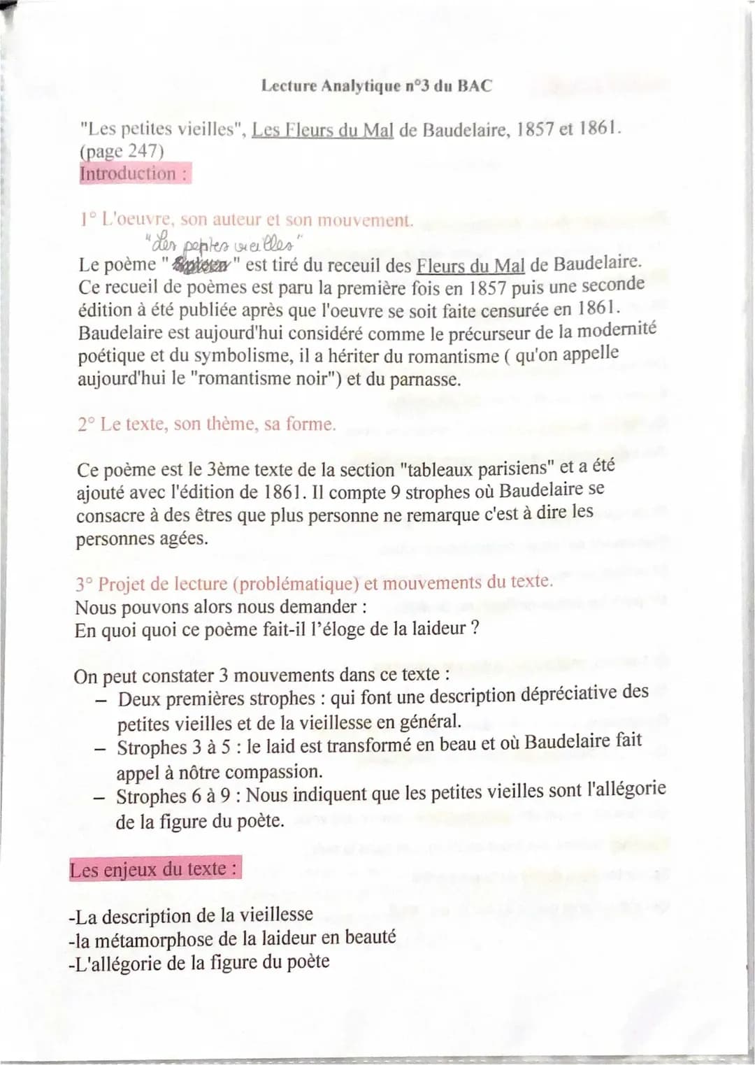 Les Petites Vieilles Baudelaire - Analyse et Commentaire Composé