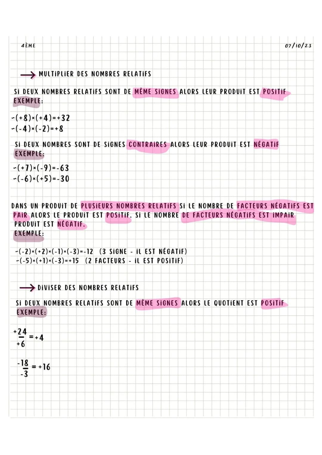 4ÈME
maths
qu'est ce qu'un nombre relatif ?
UN NOMBRE RELATIF EST FORMÉ DE DEUX ÉLÉMENTS:
UN SIGNE (+ OU -)
-UN NOMBRE ENTIER APPELÉ DISTANC