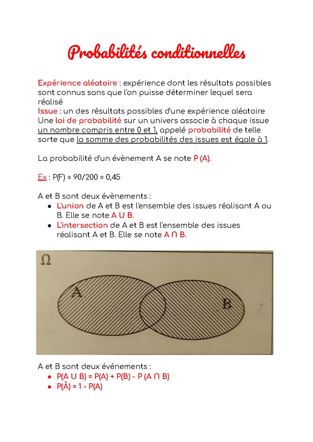 Les Probabilités Conditionnelles