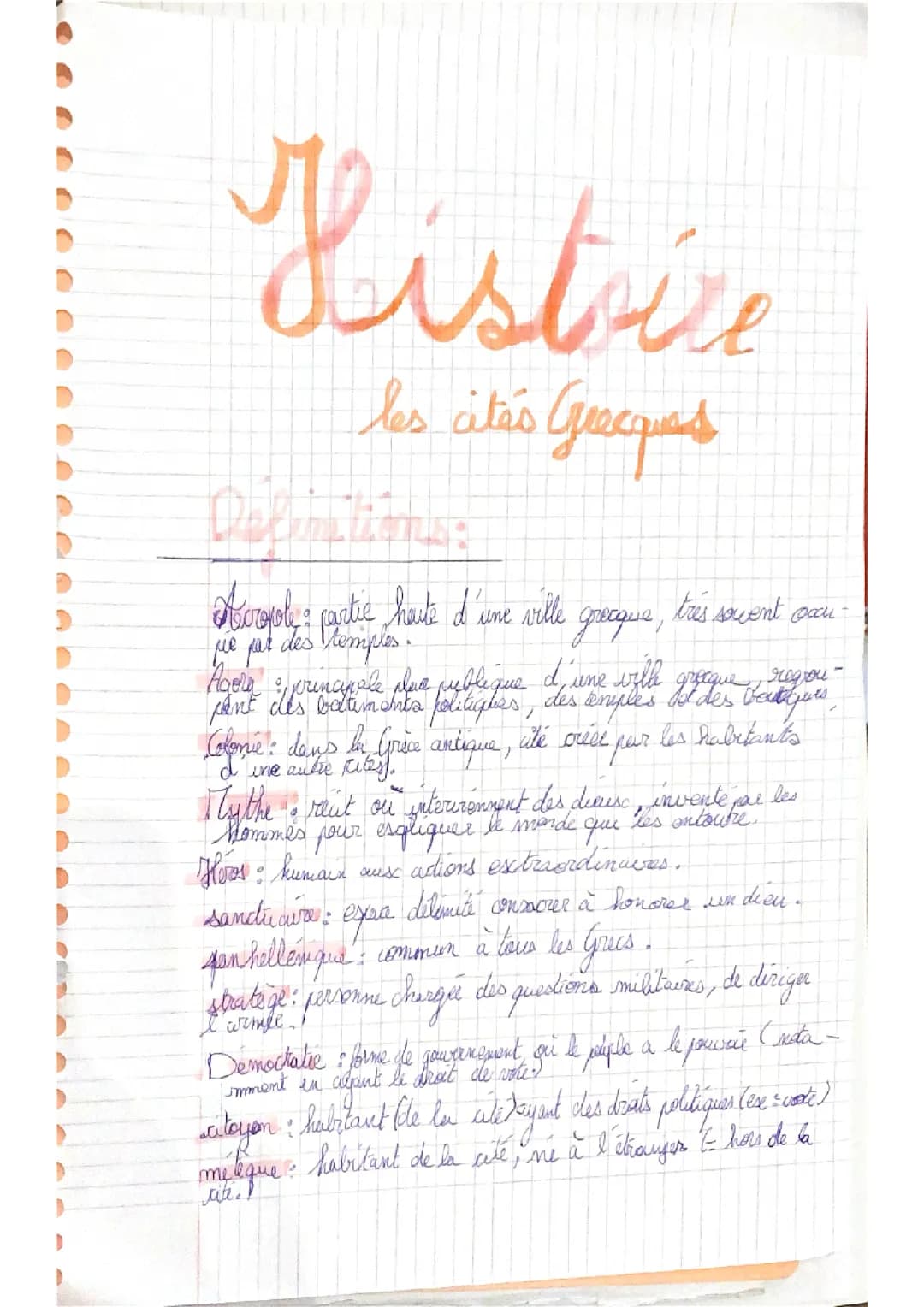 Les cités Grecques