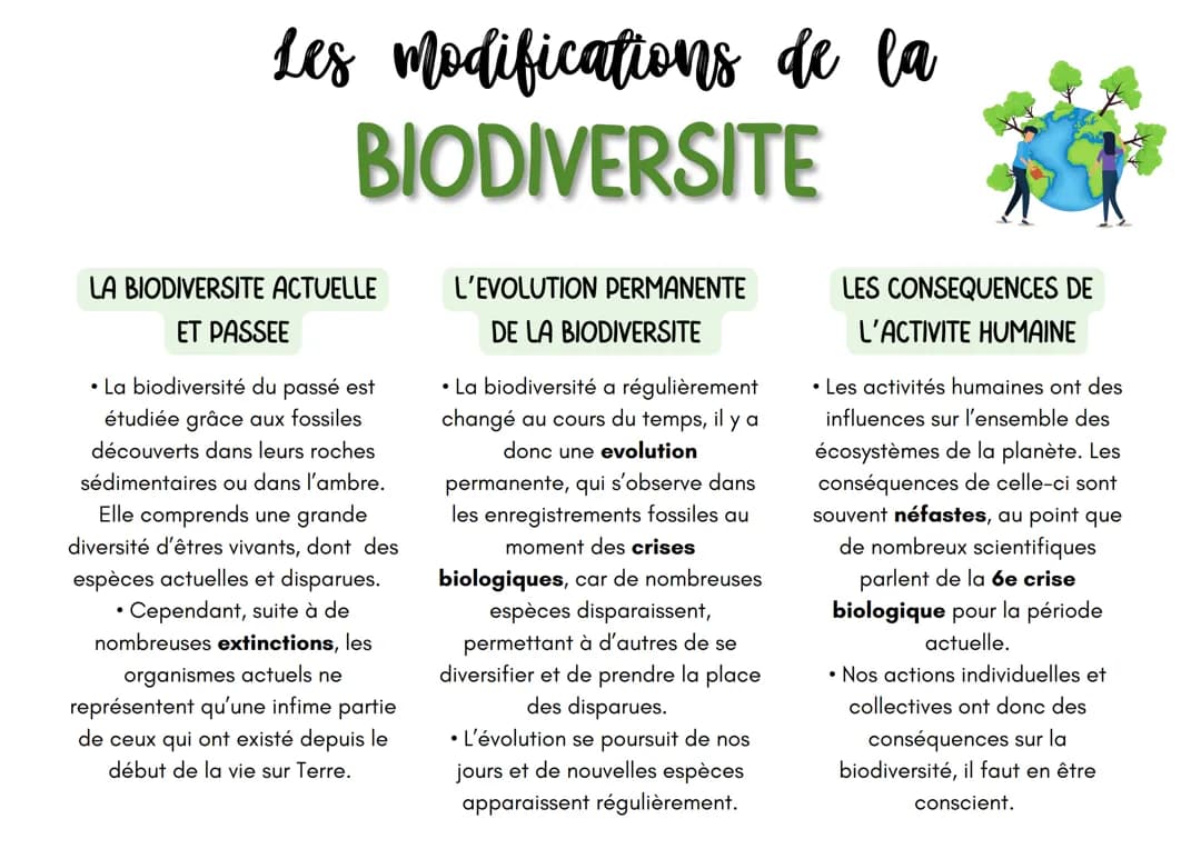 Les modifications de la biodiversité - SVT