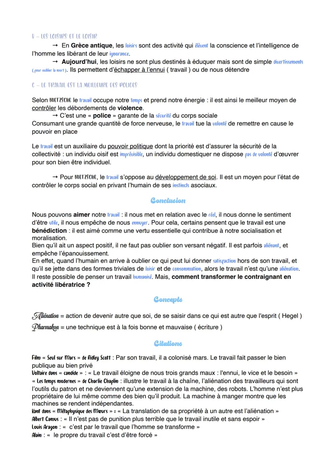 Chapitre 8
LE TRAVAIL
11 Spontanément, le travail semble être une corvée : il impose un rythme de vie, des contraintes, et effort
physiques 