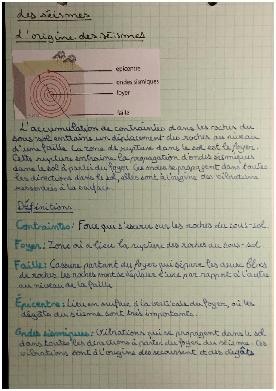 L'activité interne de la Terre, les séismes