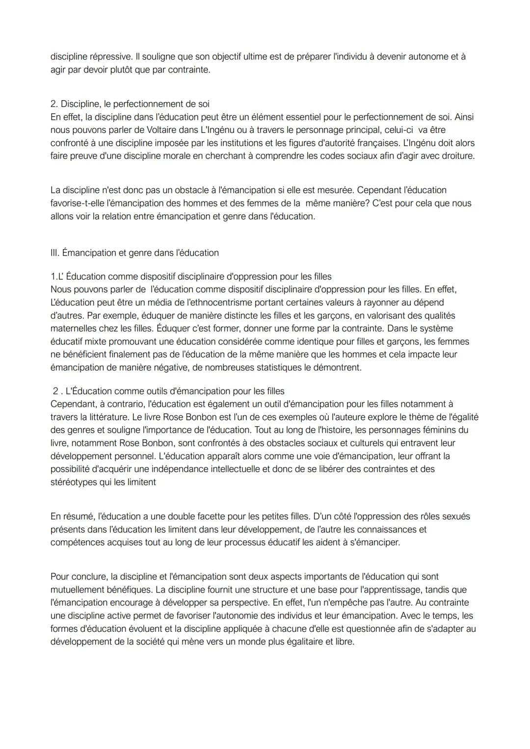 En quoi l'éducation peut-elle favoriser à la fois la discipline et l'émancipation des individus?
L'éducation c'est, étymologiquement, le fai