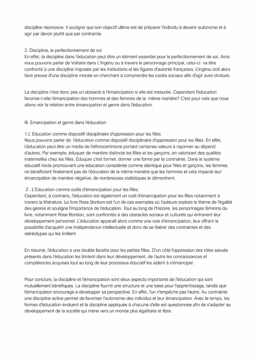 En quoi l'éducation peut-elle favoriser à la fois la discipline et l'émancipation des individus?
L'éducation c'est, étymologiquement, le fai