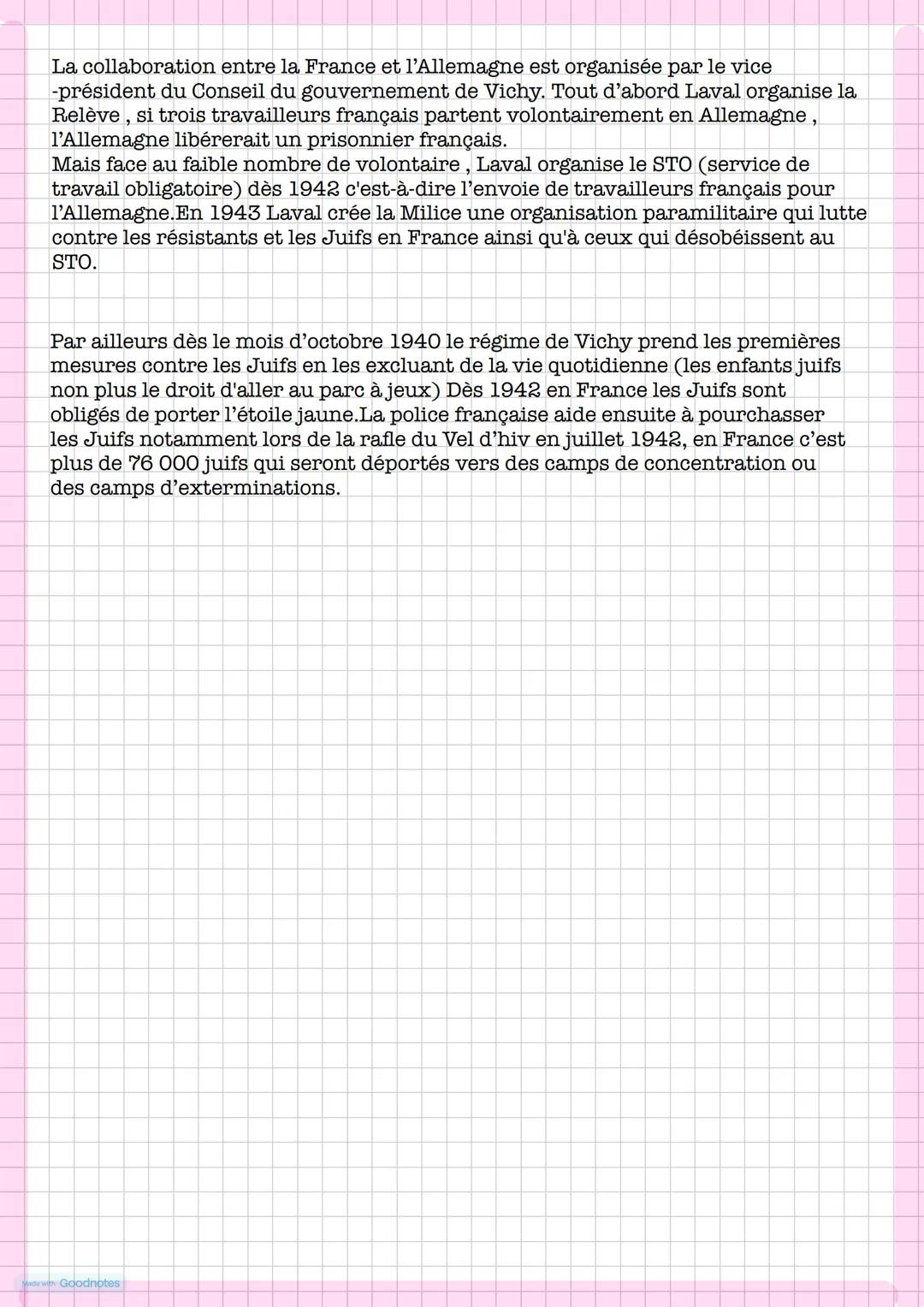 Le Régime de Vichy
En 1939, la France et l'Angleterre déclarent la guerre à l'Allemagne, après que
celle-ci ait envahi la Pologne. Mais en m
