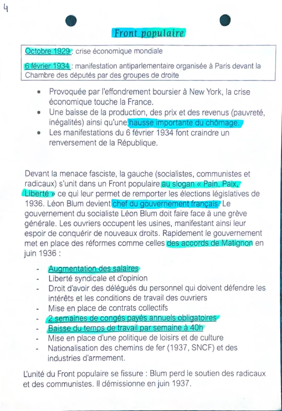 Le front populaire 