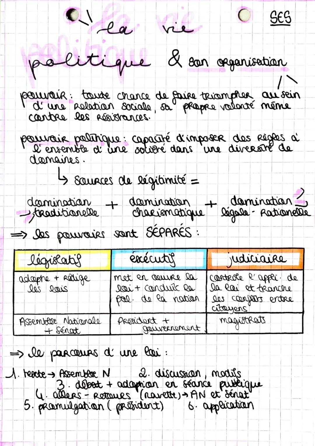 la vie politique et son organisation - ses
