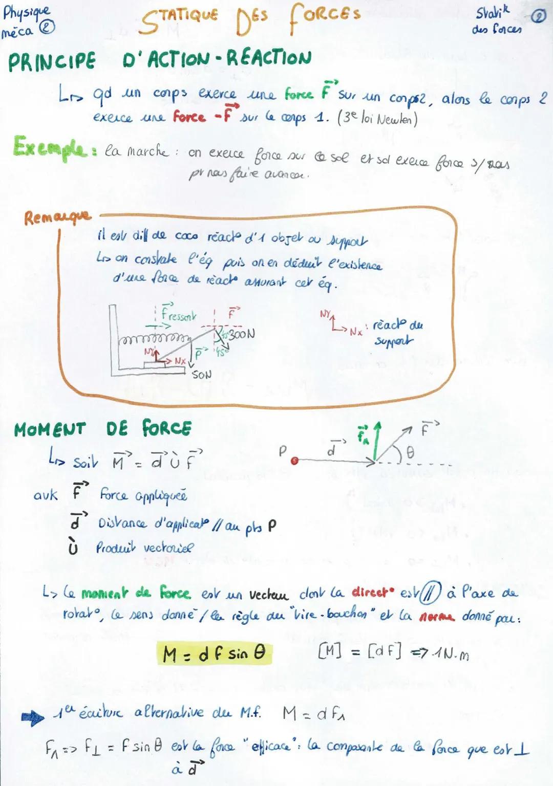 Physique
meca
STATIQUE DES FORCES
Shab des
forces
@
LES FORCES
>.verme qui désigne de manière générique l'ach qu'un corps exerce
Sur un autr