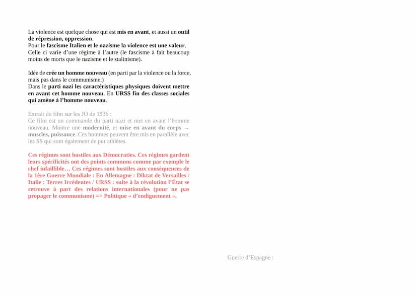 Chapitre n°2 : les régimes totalitaires de l'entre
deux-guerres
L'entre-deux guerres voit apparaître des régimes d'un genre
nouveau:
Fascism