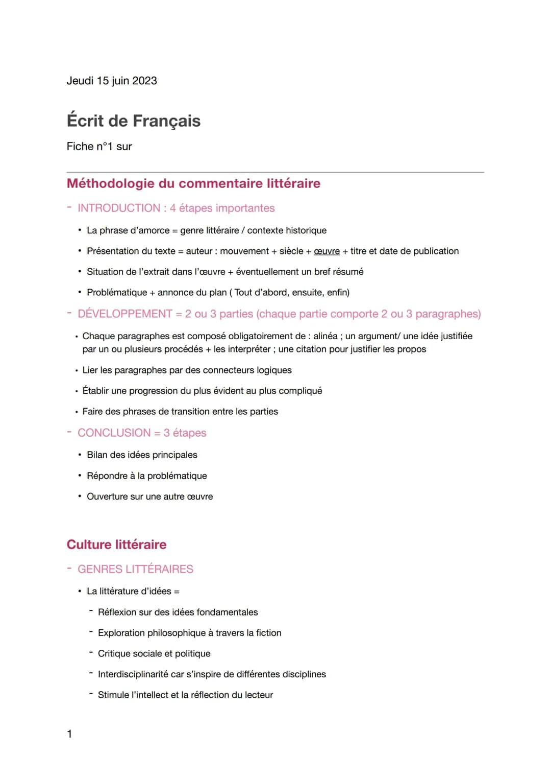 Méthodes Réussies pour le BAC de Français