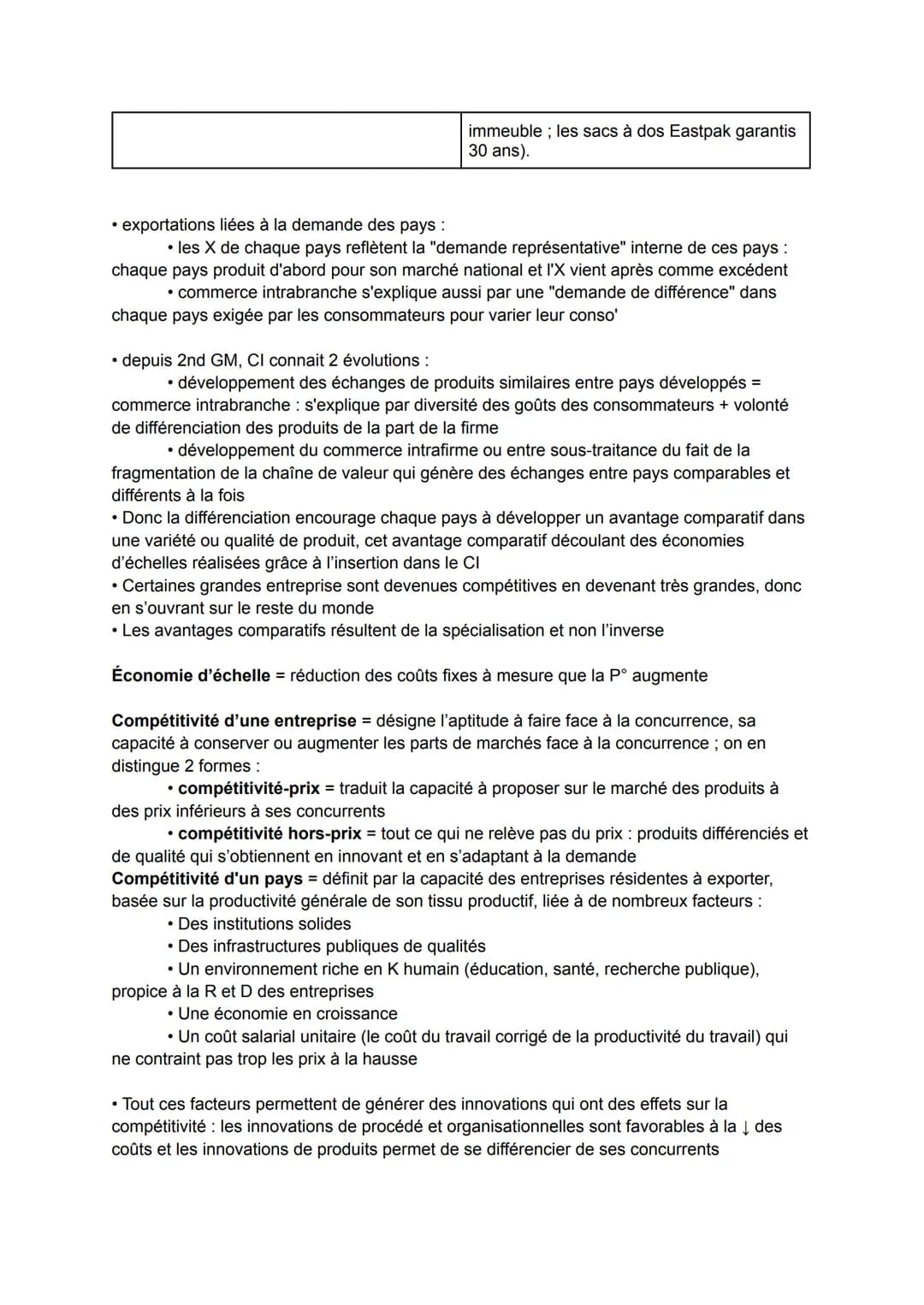 CI / commerce extérieur échanges de biens et de services entre nations (importation /
exportation)
• entre 1948 et 2000, volume du CI x20 et