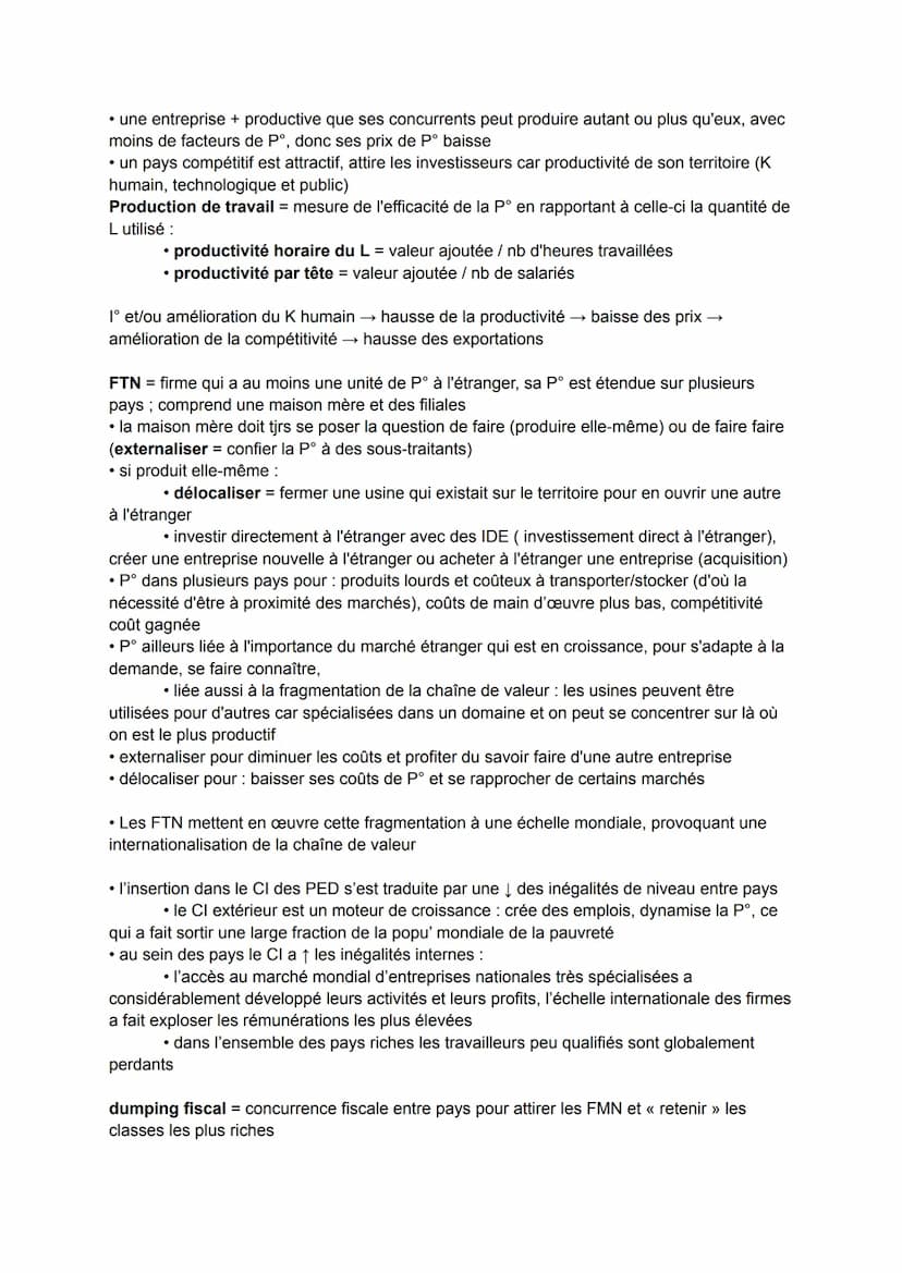 CI / commerce extérieur échanges de biens et de services entre nations (importation /
exportation)
• entre 1948 et 2000, volume du CI x20 et