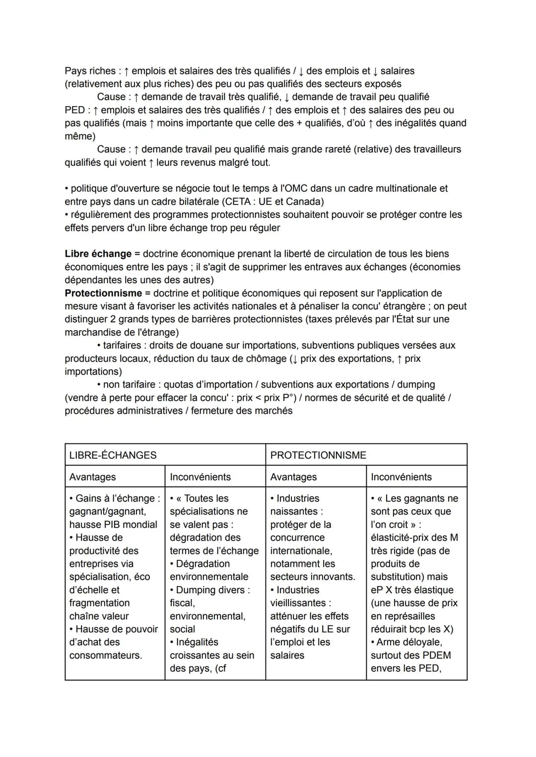 CI / commerce extérieur échanges de biens et de services entre nations (importation /
exportation)
• entre 1948 et 2000, volume du CI x20 et