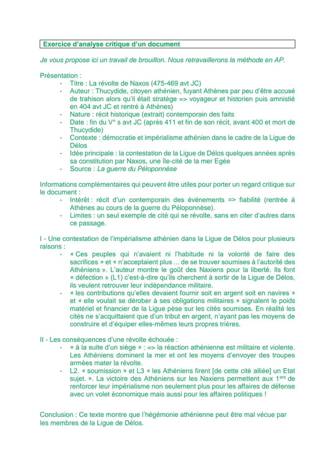 Exercice d'analyse critique d'un document
Je vous propose ici un travail de brouillon. Nous retravaillerons la méthode en AP.
Présentation :